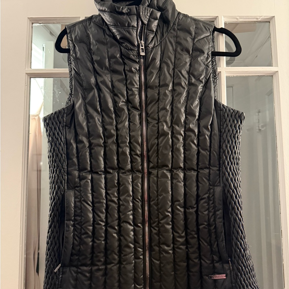 Calvin Klein Black Quilted Vest with High Collar